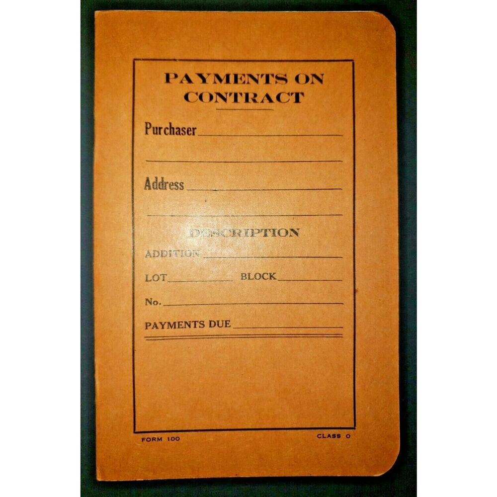 Vintage Bank Payment on Contract Payment Book Unused Form 100 New Old Stock PB5